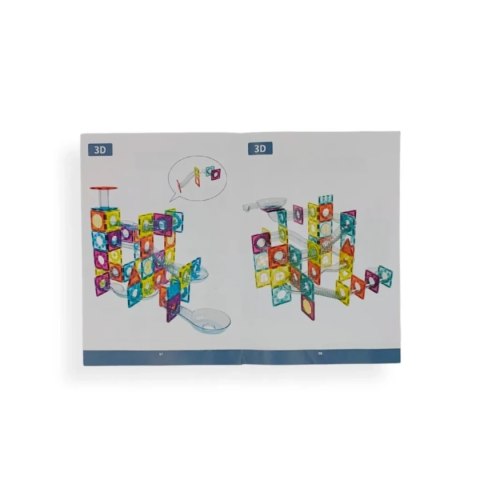 Klocki magnetyczne kulodrom tęczowy 95 el. - Magnetic Tiles 4+ X-Bida