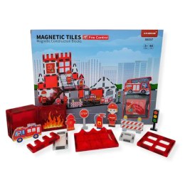 Klocki magnetyczne straż pożarna 48 el. - Magnetic Tiles 3+ X-Bida
