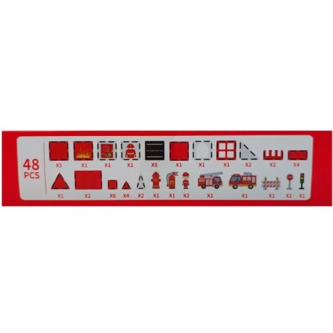 Klocki magnetyczne straż pożarna 48 el. - Magnetic Tiles 3+ X-Bida
