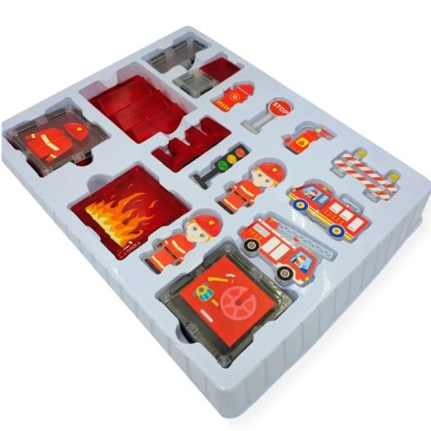 Klocki magnetyczne straż pożarna 48 el. - Magnetic Tiles 3+ X-Bida