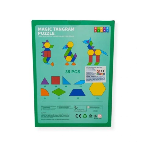 Klocki magnetyczne tangram 35 elementów - X-Bida 3+ X-Bida