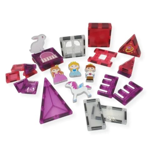 Klocki magnetyczne zamek księżniczki 58 el. - Magnetic Tiles 3+ X-Bida
