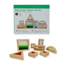 Klocki sensoryczne drewniane z piaskiem SensArt Sand - Kabi 2+ 8 el. Kabi
