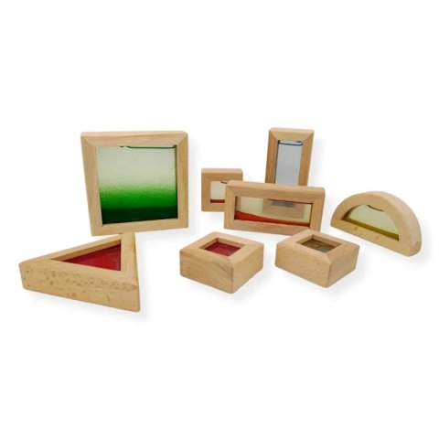Klocki sensoryczne drewniane z piaskiem SensArt Sand - Kabi 2+ 8 el. Kabi