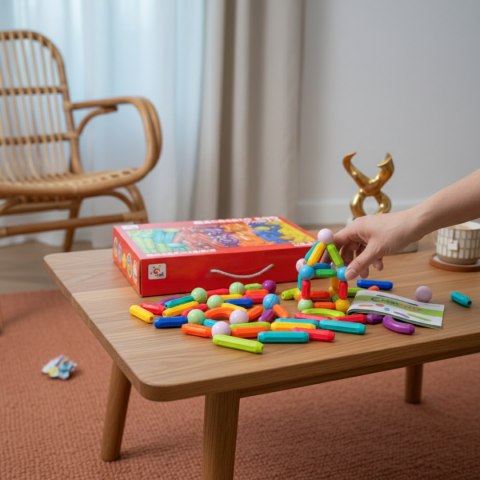 Magnetyczne pałeczki i kulki 178 el. - CreativiRod 3+ Tong Le
