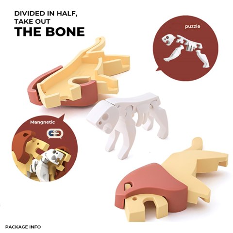 Magnetyczne zwierzaki Half Toys safari puzzle 3D - figurki 3+ Half Toys