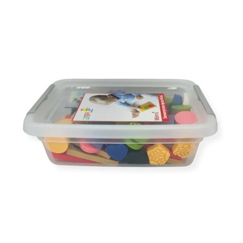 Sensoryczna tęcza - zestaw puzzli sensorycznych - dotyk, kształt - 45 el. 1+ Mom's Care