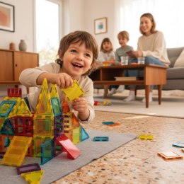 Klocki magnetyczne XL 66 elementów - Magnetic Tiles 3+ X-Bida
