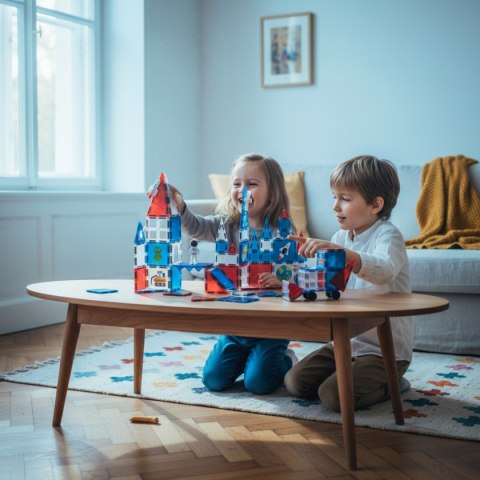 Klocki magnetyczne kosmiczne zestaw 60 elementów - 3+ X-Bida