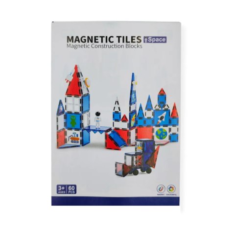 Klocki magnetyczne kosmiczne zestaw 60 elementów - 3+ X-Bida