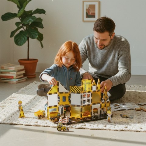 Klocki magnetyczne plac budowy 47 elementów - 3+ X-Bida