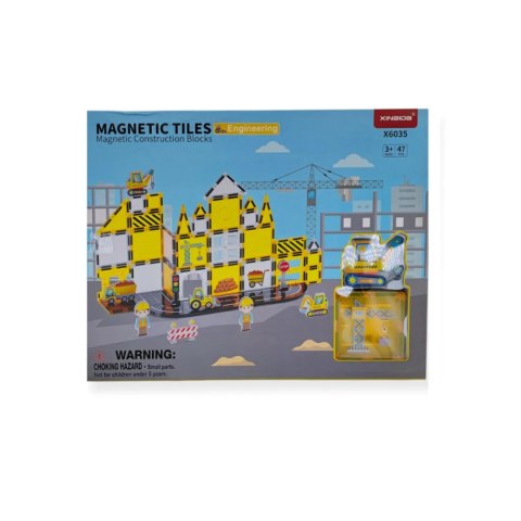 Klocki magnetyczne plac budowy 47 elementów - 3+ X-Bida