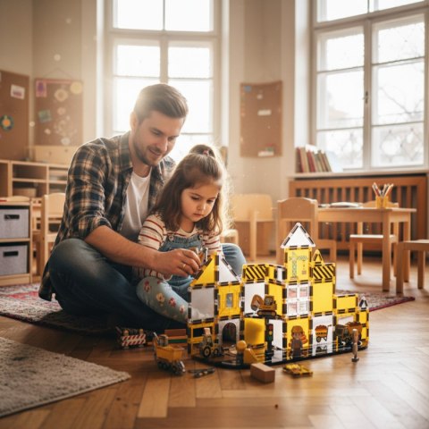 Klocki magnetyczne plac budowy 47 elementów - 3+ X-Bida