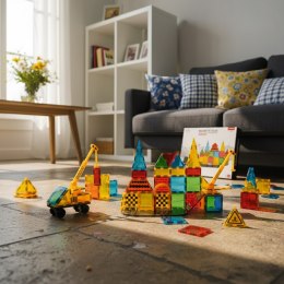 Klocki magnetyczne plac budowy 50 el. przezroczyste - Magnetic Tiles 3+ X-Bida