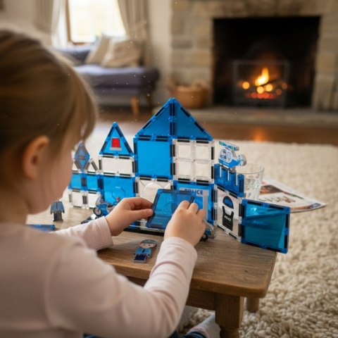 Klocki magnetyczne policja komisariat 28 el. - Magnetic Tiles 3+ X-Bida