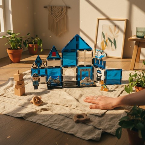 Klocki magnetyczne policja komisariat 28 el. - Magnetic Tiles 3+ X-Bida