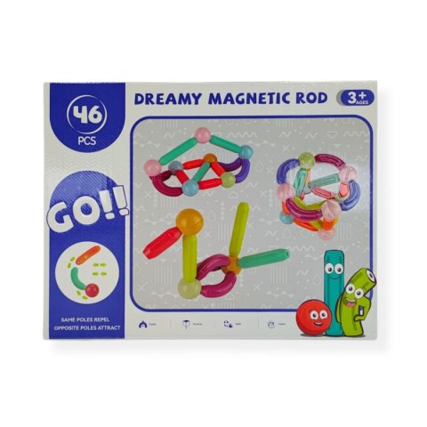 Magnetyczne pałeczki i kulki 46 el. - 3+ Tong Le