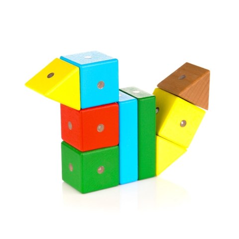 Drewniane klocki magnetyczne WABI 20 el. [76 ruchomych magnesów] Klocki.edu.pl