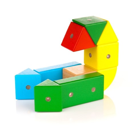 Drewniane klocki magnetyczne WABI 20 el. [76 ruchomych magnesów] Klocki.edu.pl