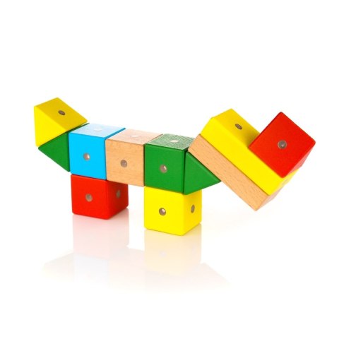 Drewniane klocki magnetyczne WABI 20 el. [76 ruchomych magnesów] Klocki.edu.pl