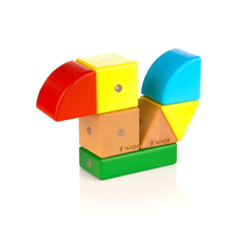 Drewniane klocki magnetyczne WABI 20 el. [76 ruchomych magnesów] Klocki.edu.pl