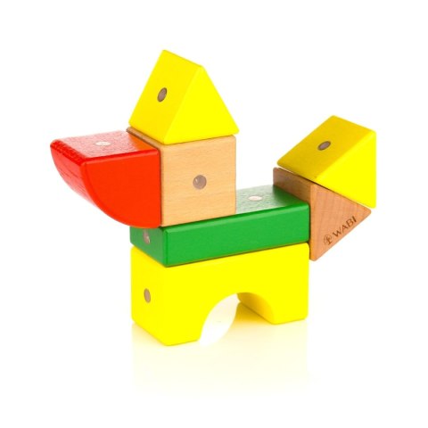 Drewniane klocki magnetyczne WABI 20 el. [76 ruchomych magnesów] Klocki.edu.pl