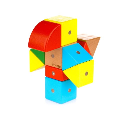 Drewniane klocki magnetyczne WABI 20 el. [76 ruchomych magnesów] Klocki.edu.pl