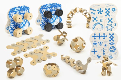 Klocki przestrzenne Clixo - Designer Pack - beżowo-szary - 9 el. Clixo