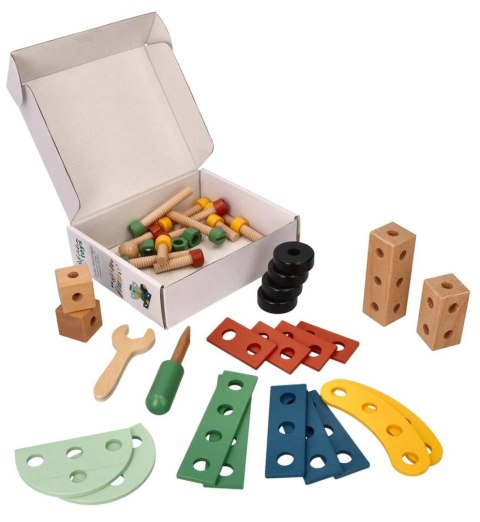 Drewniany zestaw małego konstruktora Adam Toys Drewniany zestaw małego konstruktora Adam Toys
