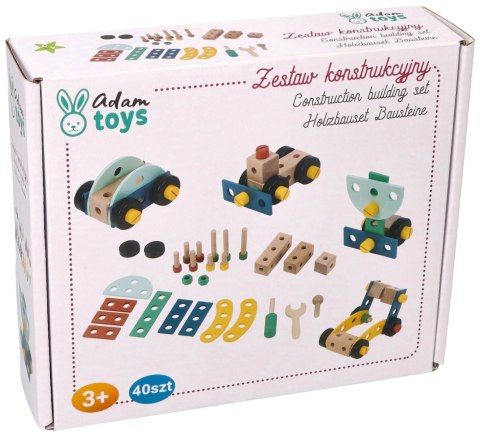 Drewniany zestaw małego konstruktora Adam Toys Drewniany zestaw małego konstruktora Adam Toys
