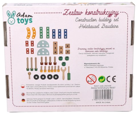 Drewniany zestaw małego konstruktora Adam Toys Drewniany zestaw małego konstruktora Adam Toys