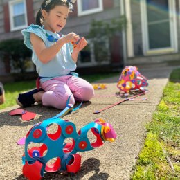 Klocki magnetyczne Clixo - Crew Pack - zielono - niebieski - 30 el. Clixo