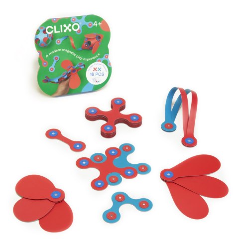 Klocki magnetyczne Clixo - Itsy Pack - różowo - turkusowy - 18 el. Clixo