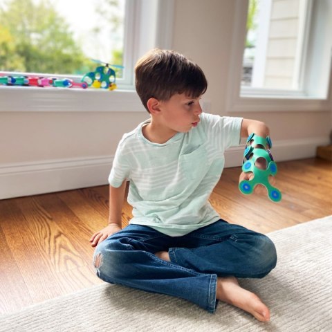 Klocki magnetyczne Clixo - Itsy Pack - zielono - niebieskie - 18 el. Clixo