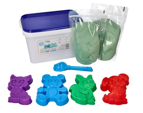 Zestaw - piasek kinetyczny ColorSand 2kg miętowy + foremki i łopatka Adam Toys Zestaw - piasek kinetyczny ColorSand 2kg miętowy + foremki i łopatka Adam Toys