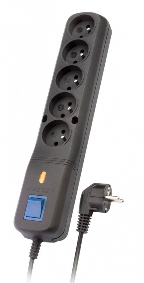 Listwa przeciwprzepięciowa LV-530W, 1L, 1.5m, czarna Listwa przeciwprzepięciowa LV-530W, 1L, 1.5m, czarna