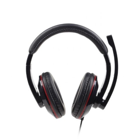 Słuchawki z mikrofonem MHS-U-001 USB czarne Słuchawki z mikrofonem MHS-U-001 USB czarne
