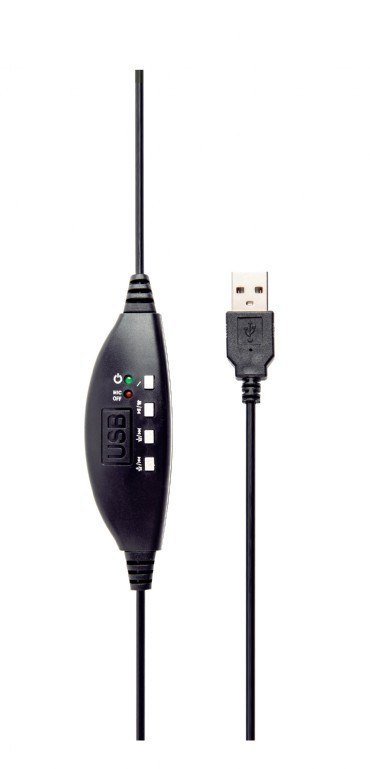 Słuchawki z mikrofonem MHS-U-001 USB czarne Słuchawki z mikrofonem MHS-U-001 USB czarne