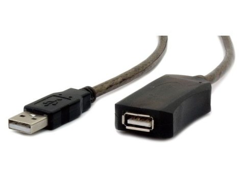 Przedłużacz USB 2.0 typu AM-AF 10m aktywny czarny Przedłużacz USB 2.0 typu AM-AF 10m aktywny czarny