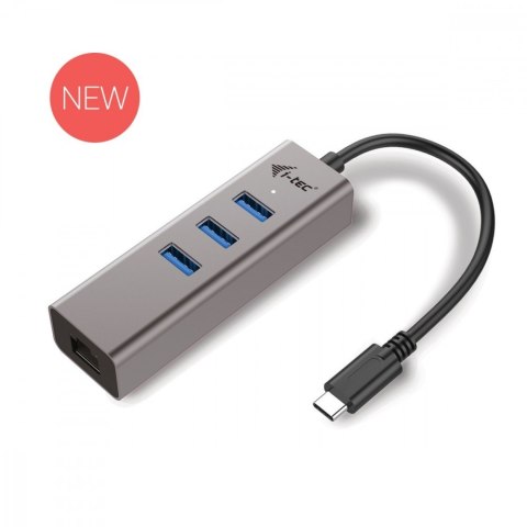 USB-C Metal 3-portowy HUB z adapterem Gigabit Ethernet USB-C Metal 3-portowy HUB z adapterem Gigabit Ethernet
