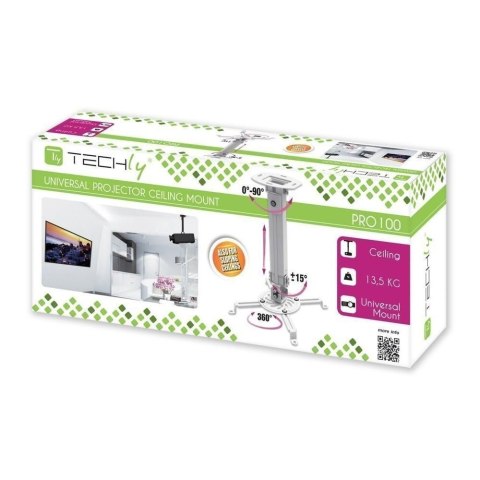 Ramię sufitowe do projektora 38-58cm, 13,5kg, srebrny