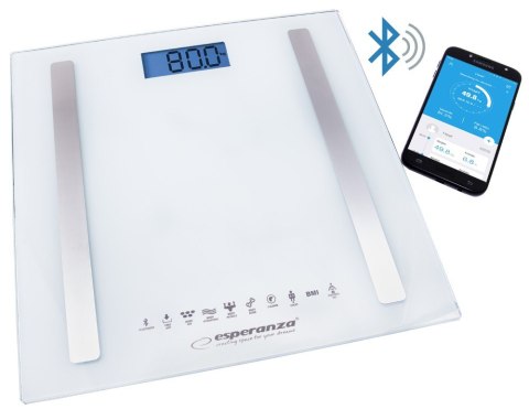 WAGA ŁAZIENKOWA 8W1 Z FUNKCJĄ BLUETOOTH B.FIT BIAŁA WAGA ŁAZIENKOWA 8W1 Z FUNKCJĄ BLUETOOTH B.FIT BIAŁA