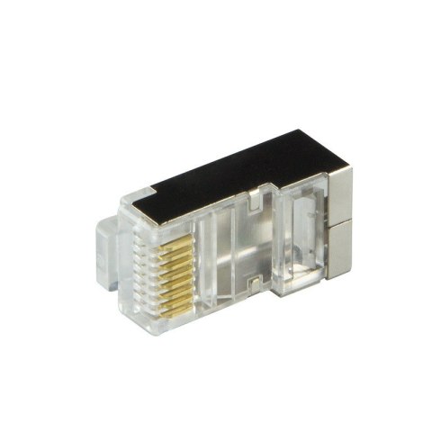 Wtyki RJ45 CAT.6 100szt. ekranowane z osłoną, czarne Wtyki RJ45 CAT.6 100szt. ekranowane z osłoną, czarne