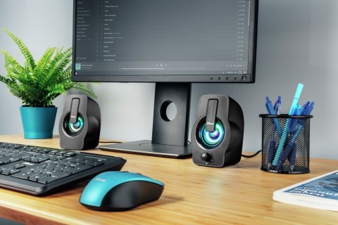 Głośniki GEMI RGB 2.0 czarne Głośniki GEMI RGB 2.0 czarne