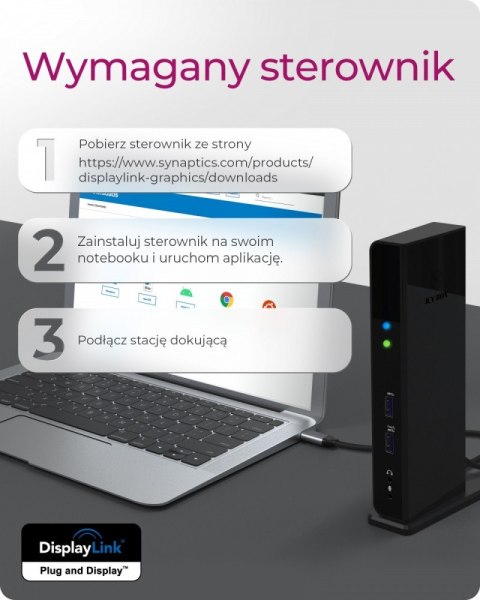 Stacja dokująca IB-DK2251AC do Notebooka DisplayLink, 2 x HDMI Stacja dokująca IB-DK2251AC do Notebooka DisplayLink, 2 x HDMI