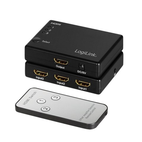 Przełącznik Switch 3x1 HDMI, 1080p 60Hz, z pilotem Przełącznik Switch 3x1 HDMI, 1080p 60Hz, z pilotem