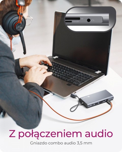 Stacja dokująca IB-DK4040-CPD TYPE-C z dwoma interfejsami wideo Stacja dokująca IB-DK4040-CPD TYPE-C z dwoma interfejsami wideo