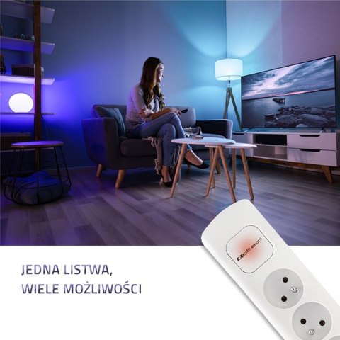Listwa zasilająca | 5 gniazd | 1.8m | Biała Listwa zasilająca | 5 gniazd | 1.8m | Biała