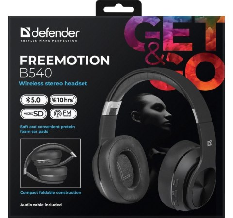 Słuchawki bezprzewodowe nauszne FREEMOTION B540 czarne Słuchawki bezprzewodowe nauszne FREEMOTION B540 czarne