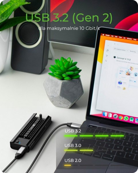 Stacja dokująca IB-180MC-C31 M.2 NVMe&SATA Docking, USB 3.2 (Gen2) Type-C, Aluminium Stacja dokująca IB-180MC-C31 M.2 NVMe&SATA Docking, USB 3.2 (Gen2) Type-C, Aluminium